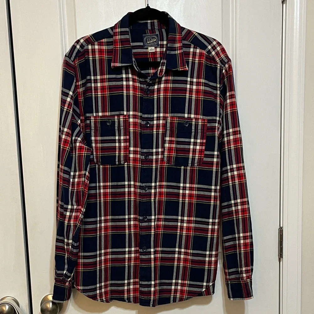 J. Crew Plaid Button Up Shirt Sz Large
